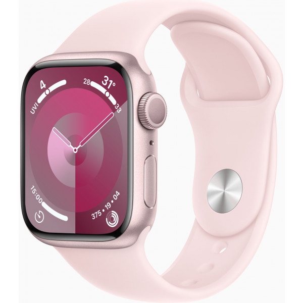 Смарт-годинник Apple Watch Series 9 GPS 45mm Pink Aluminium Case with Light Pink Sport Band - S/M