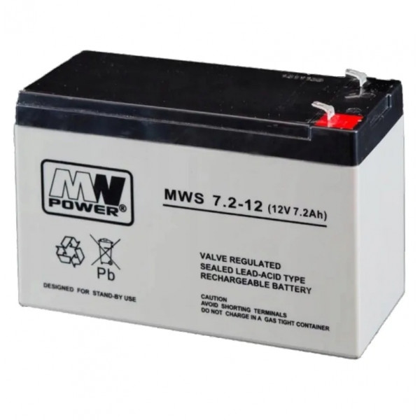 Акумулятор для ДБЖ MW Power 12V 7.2 AH (MWS 7.2-12) AGM