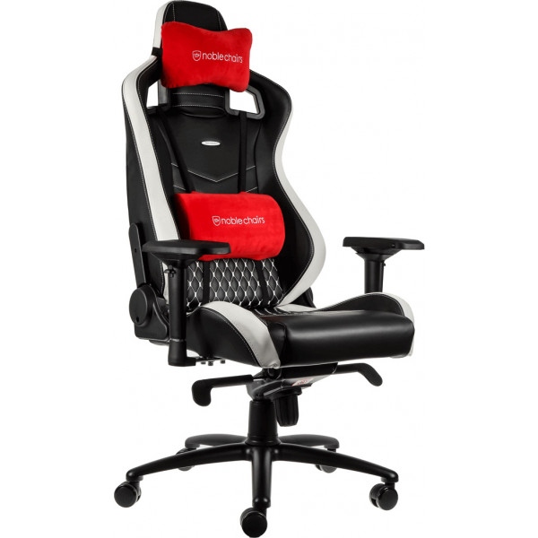 Крісло для геймерів Noblechairs EPIC Real Leather Black/White/Red