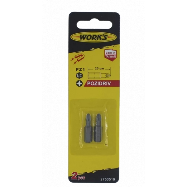Біта для викрутки Works PZ1x25 2 шт. (2753519)