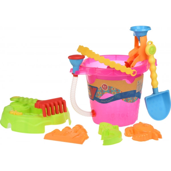 Набір для гри в пісочниці Same Toy відерце Pink 6 шт. (976Ut-1)
