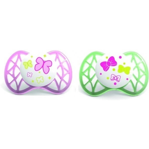 Симетрична пустушка Nuvita Air 0м + 2 шт. для дівчинки (NV7061Girl)