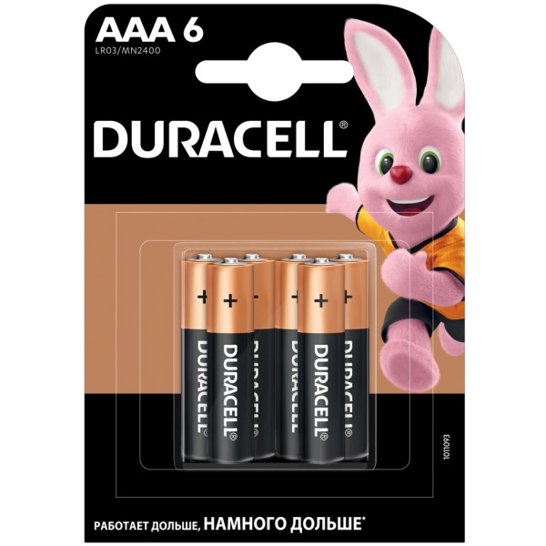 Батарейка тип AAA Duracell Basic AAA/LR03 BL 6шт. (81485017)