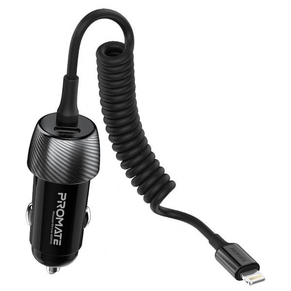 Автомобільний зарядний пристрій Promate Powerdrive-33pdi.Black