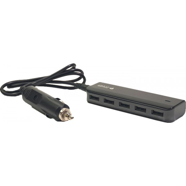 Автомобільний зарядний пристрій PowerPlant UB-860 5xUSB Black (SC230044)