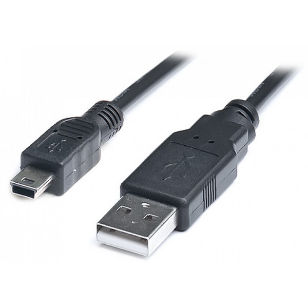 Кабель PowerPlant USB2.0 AM -MiniUSB AM 0.5m Black (KD00AS1219)