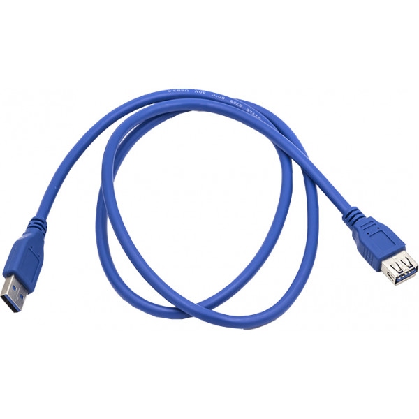 Кабель USB type A - USB type A PowerPlant USB 3.0 AF - AM 1m Blue (CA911134)