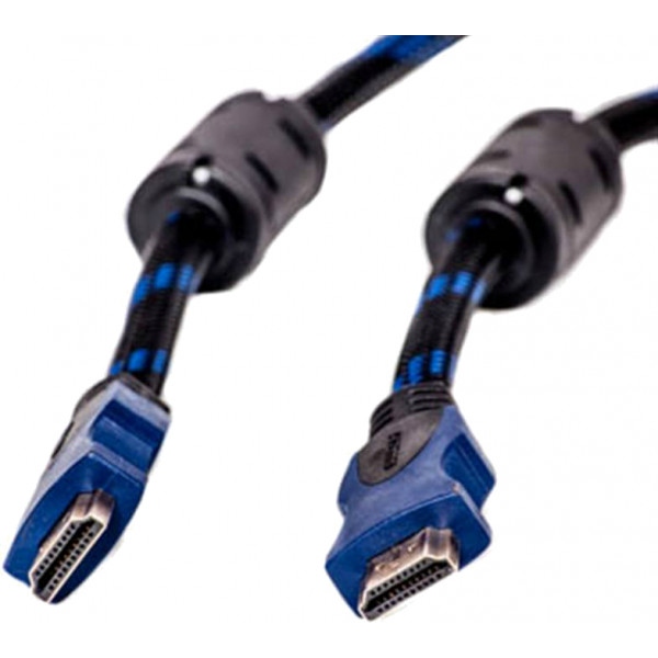Кабель HDMI PowerPlant HDMI-HDMI v1.4 10m Nylon Double Ferrites Black (KD00AS1205)