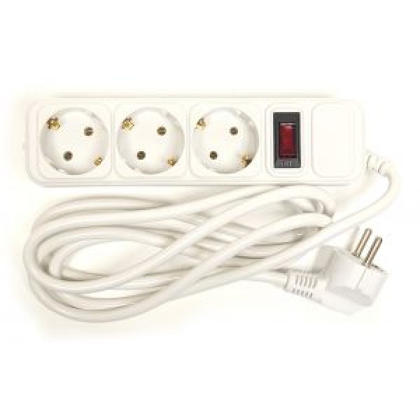 Мережевий фільтр PowerPlant JY-1054/3 (PPSA10M30S3) 3 розети 3 м White