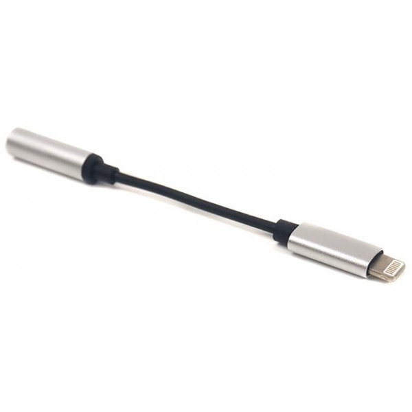 Перехідник аудіо PowerPlant Lightning-Jack 3.5mm 0.1m Silver (CA910366)