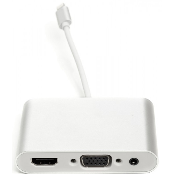 Перехідник HDMI PowerPlant Lightning (M) - HDMI, VGA, 3.5 мм (F) (CA911929)