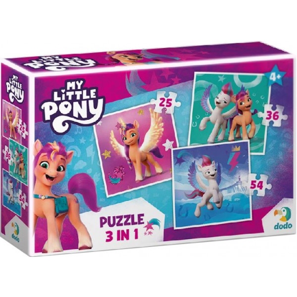 Пазли картонні (3-4 роки) Dodo 3 в 1 My Little Pony (200384)