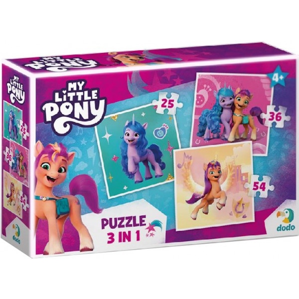 Пазли картонні (3-4 роки) Dodo 3 в 1 My Little Pony (200385)