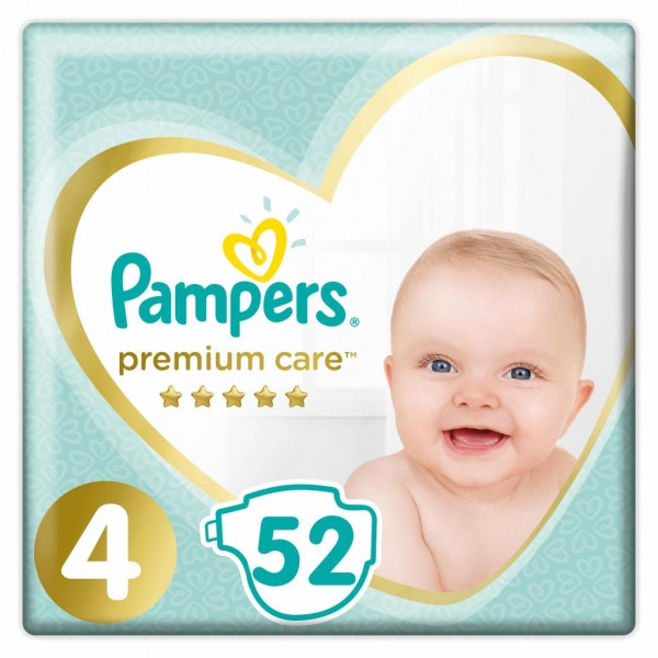 Одноразові підгузки Pampers Premium Care Розмір 4 Maxi (9-14 кг), 52 шт. (81689705)