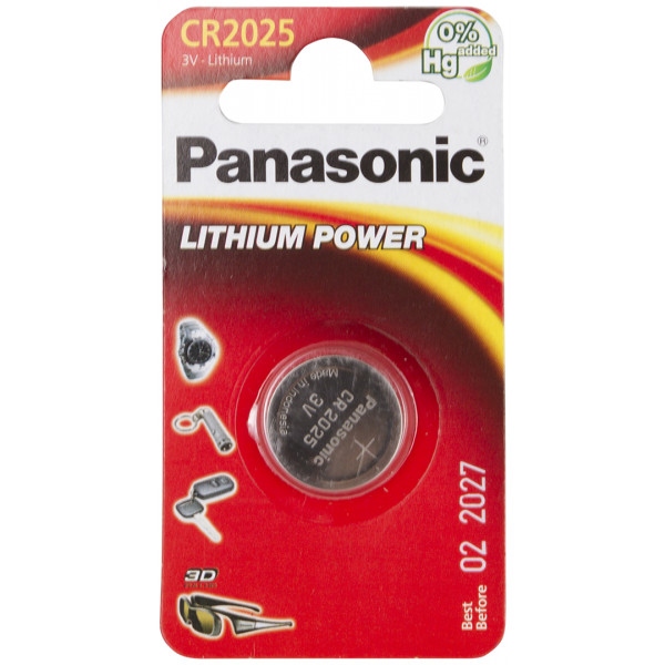 Батарейка тип CR2025 Panasonic CR 2025 BLI 1 LITHIUM