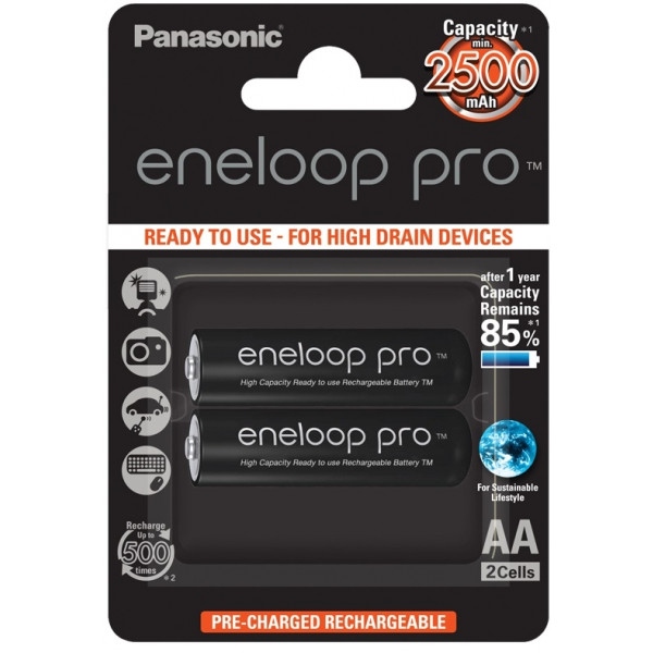 Акумулятор тип AA Panasonic Eneloop Pro AA 2500 mAh 2BP