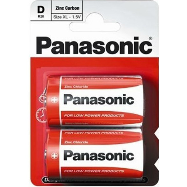 Батарейка тип C (LR-14) Panasonic RED ZINK R20 BLI 2 ZINK-CARBON