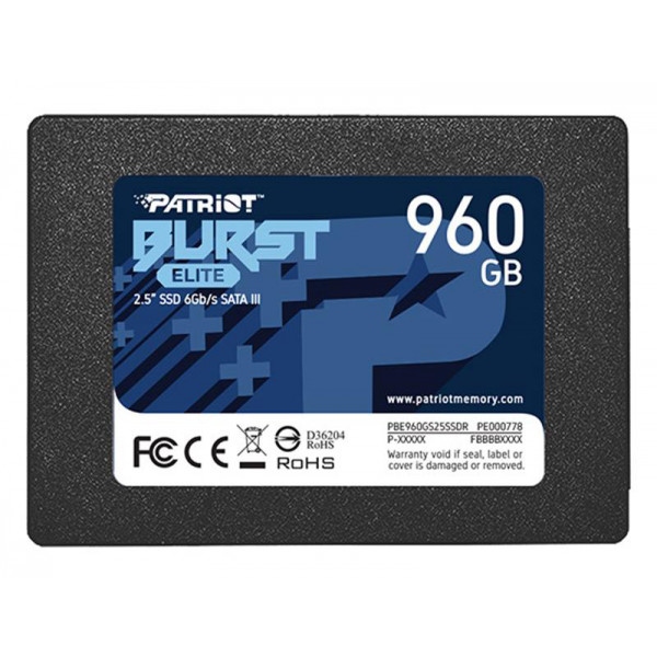 SSD-накопичувач внутрішній Patriot 960GB Burst Elite 2.5" SATAIII TLC (PBE960GS25SSDR)