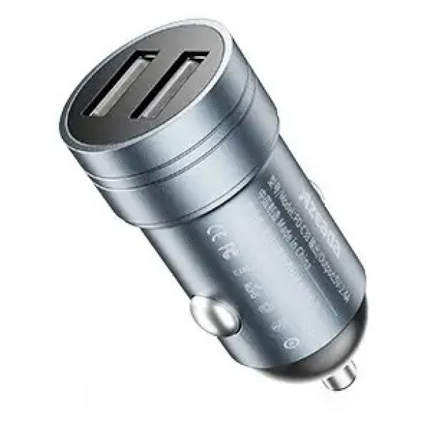 Автомобільний зарядний пристрій Proda Azeada Mintone PD-C38 2 USB, 2.4A 
Black ( PD-C38-BK)