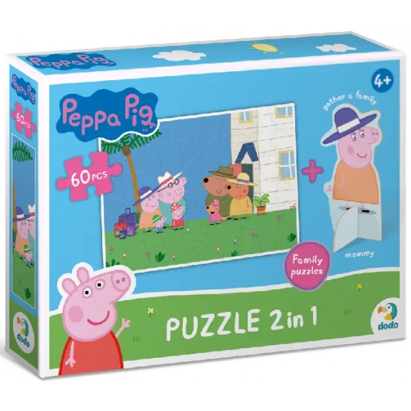 Пазли картонні (3-4 роки) Dodo з фігуркою Peppa Pig, 60 ел. (200121)
