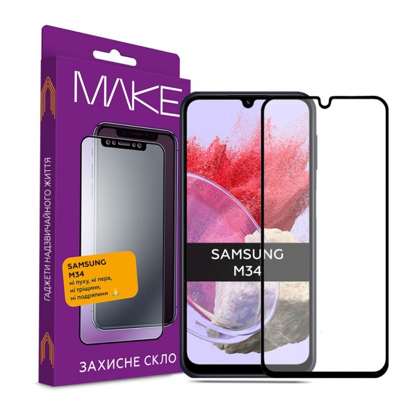 Захисне скло для смартфону MAKE Full Glue Samsung M34 (MGF-SM34)