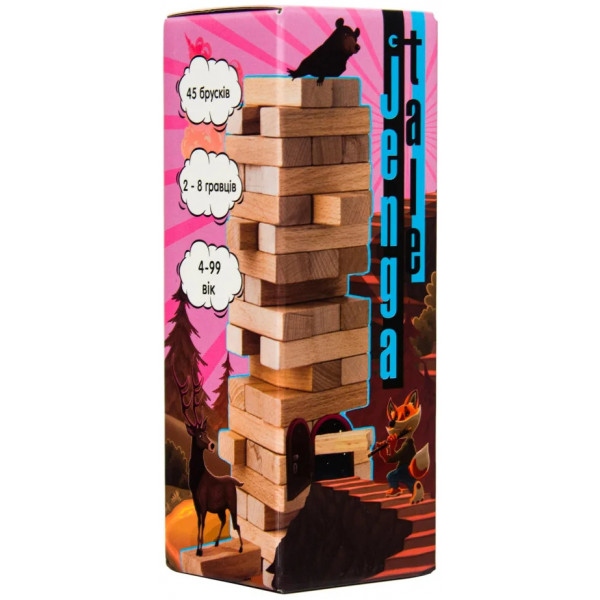 Настільна гра розважальна (5-7 років) Strateg Дженга "Jenga Tale", укр (30965)