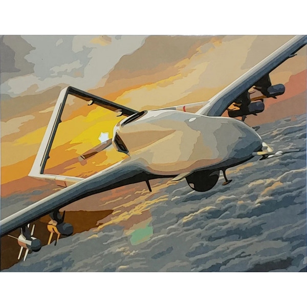 Картина за номерами Strateg Байрактар серед хмар 40х50 см (SY6936)