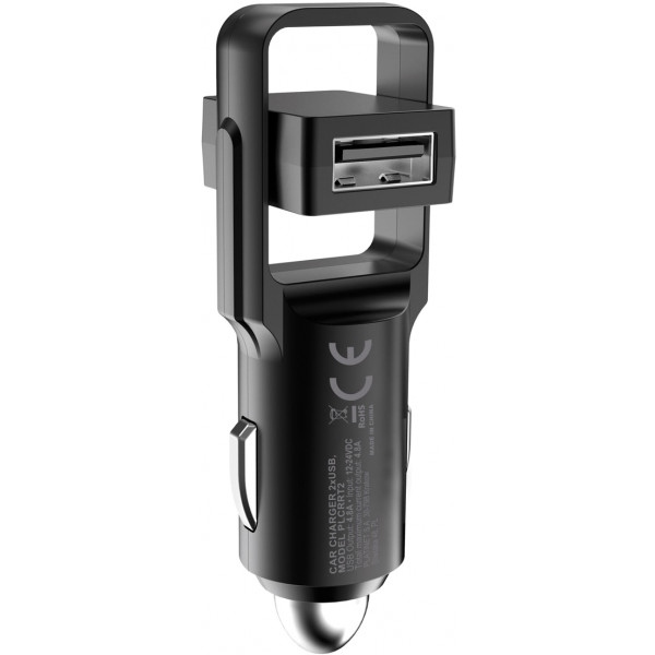 Автомобільний зарядний пристрій Platinet Car Charger Rotation USB 2xUSB 24W 4.8A (PLCRRT2)