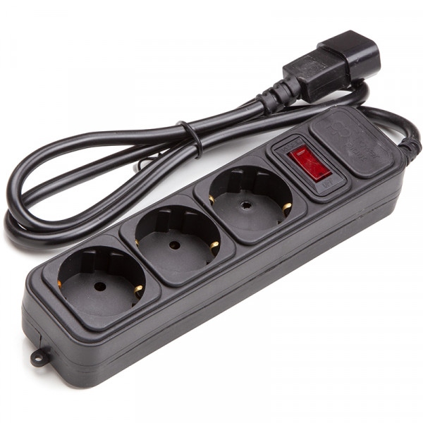 Мережевий фільтр PowerPlant (PPUA10M10S3) 1.0 м 3x1.5мм2 10А 3 розетки