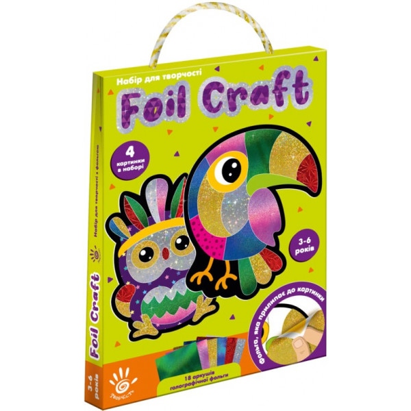 Набір для виготовлення аплікацій Vladi Toys з фольги "Foil craft. Birds" (VT4433-12)