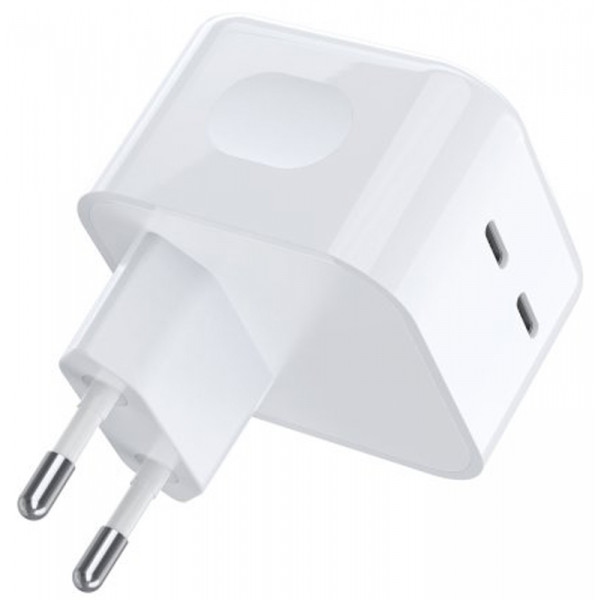 Мережевий зарядний пристрій Choetech 2 USB-С 35W PD/QC (Q5008-EU-WH)