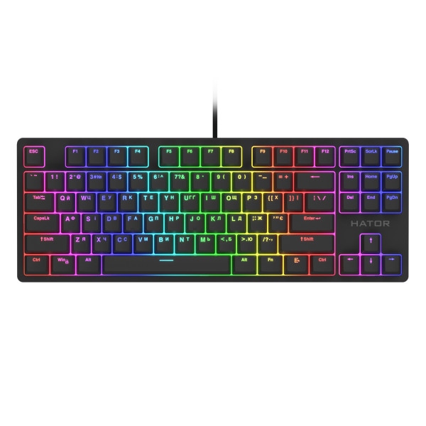 Клавіатура дротова ігрова Hator Rockfall 2 Optica Black TKL Black (HTK-730)