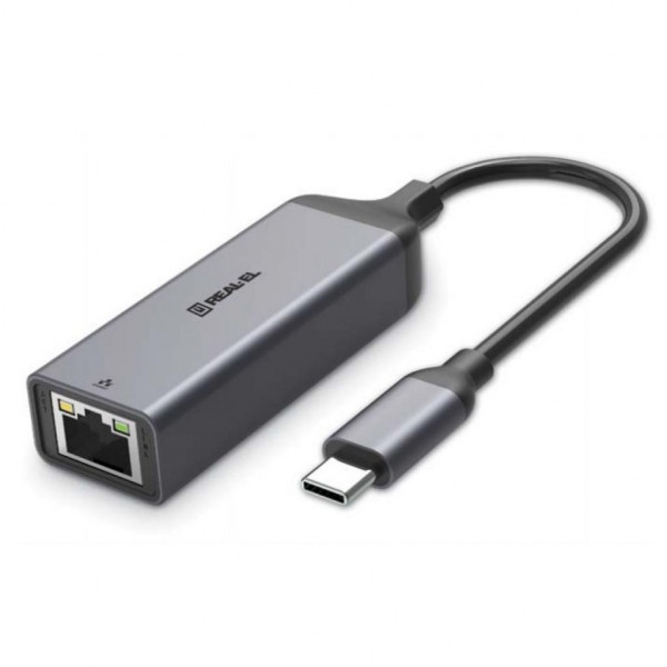 Перехідник USB-C - Ethernet REAL-EL CE-150 USB Type-C-RJ45 Space Grey (EL123110004)