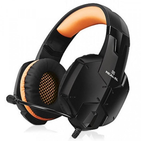 Гарнітура дротова ігрова REAL-EL GDX-7700 Surround 7.1 Black-Orange