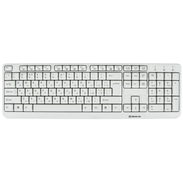 Клавіатура дротова REAL-EL Standard 500 USB белый UAH
