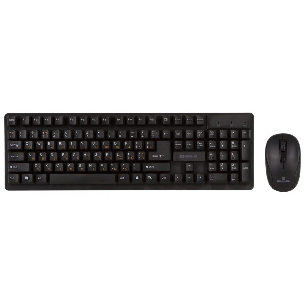 Клавіатура + миша бездротова REAL-EL Standard 550 Kit Wireless USB Black (EL123100024)