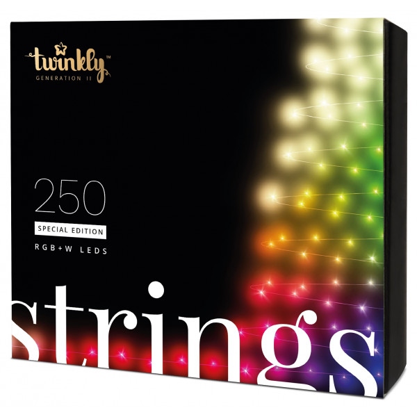 Гірлянда лінійна Twinkly Smart LED Strings RGBW 250, BT + WiFi, Gen II, IP44, чорний (TWS250SPP-BEU)