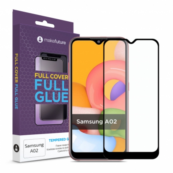 Захисне скло для смартфону MakeFuture Full Cover Full Glue Samsung A02 (MGF-SA02)