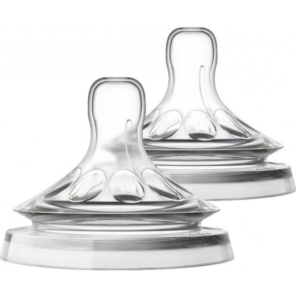Великий потік соска дитяча силіконова Philips Avent Natural, від 6 міс., Для густої їжі, 2 шт. (SCF046/27)