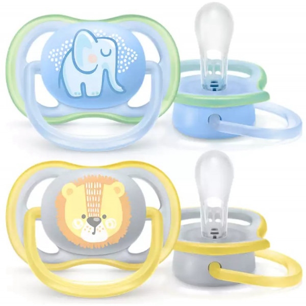 Ортодонтична пустушка Philips Avent для хлопчиків Ultra-Air, 0-6 міс., 2 шт. (SCF085/01)