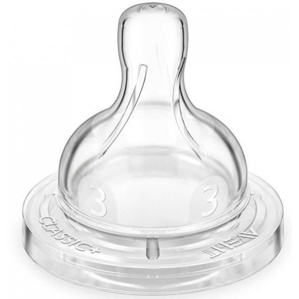 Середній потік соска дитяча силіконова Philips Avent Classic 2 шт 3+ (SCF633/27)