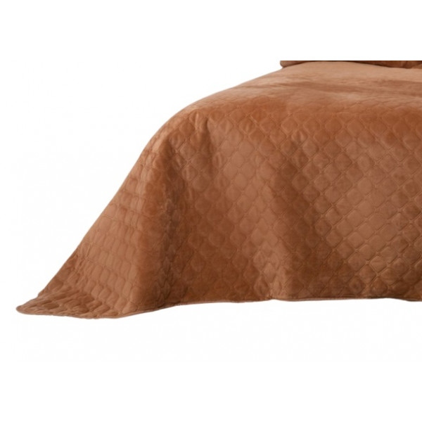 Покривало двоспальне ТЕП Velour 220х240 см Кофейний/Ромб круглий (4-00517_22389)