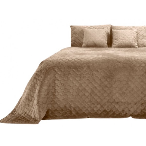 Покривало двоспальне ТЕП Velour 220x240 см Капучіно/Ромб круглий (4-00517_22385)