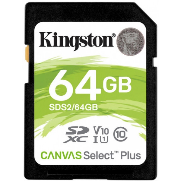 Карта пам'яті Kingston SDXC 64GB Canvas Select Plus 100R C10 UHS-I U1 (SDS2/64GB)