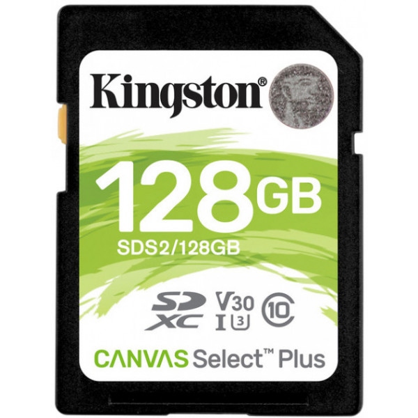 Карта пам'яті Kingston SDXC 128GB Canvas Select Plus 100R C10 UHS-I U3 (SDS2/128GB)