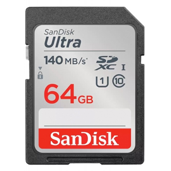 Карта пам'яті SanDisk SD 64GB C10 UHS-I R140MB/s Ultra (SDSDUNB-064G-GN6IN)