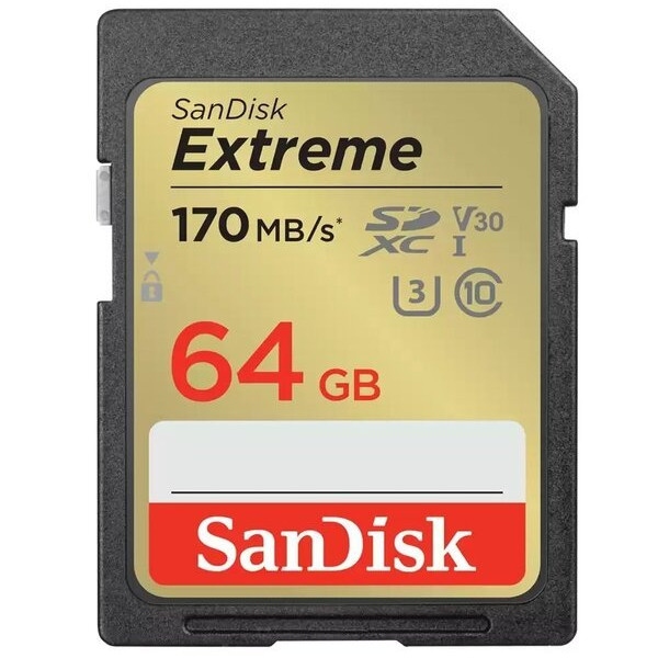 Карта пам'яті SanDisk SD 64GB C10 UHS-I U3 Extreme V30 (SDSDXV2-064G-GNCIN)