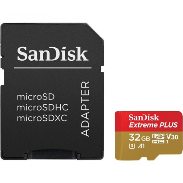 Карта пам'яті SanDisk Extreme Plus microSDHC 32GB + SD Adapter + Rescue Pro Deluxe (SDSQXBG-032G-GN6MA)