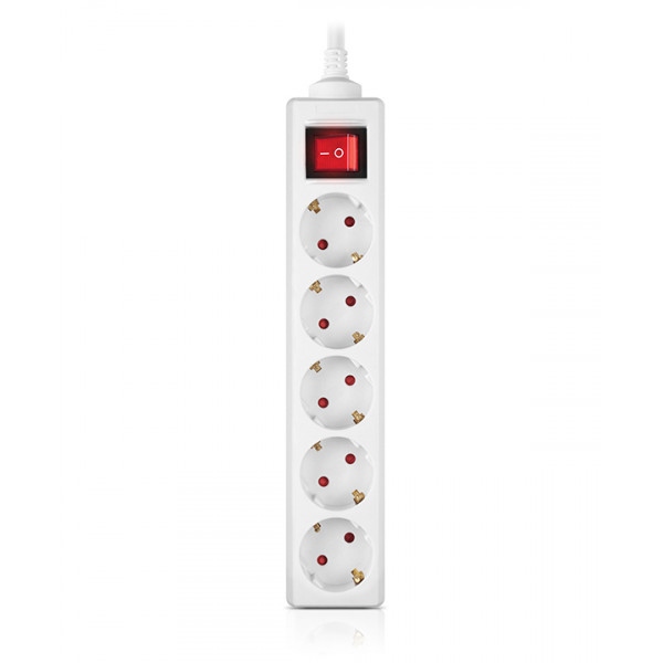 Мережевий фільтр REAL-EL RS-Protect M, 5m, білий