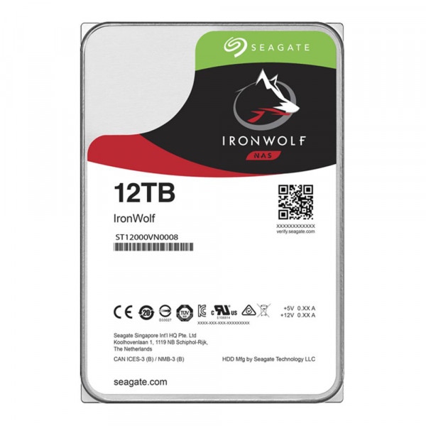 Жорсткий диск внутрішній Seagate IronWolf 12TB 7200rpm 256MB 3.5" SATAIII (ST12000VN0008)